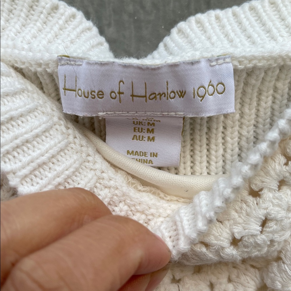 House of Harlow 1960 White Crochet Crop Top Size: M - Picture 3 of 9